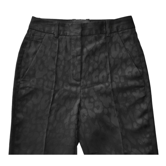 A8 Auth THE KOOPLES Black Animal Print Pattern Pintuck Slash Pockets Pants Sz 32 - Picture 4 of 6